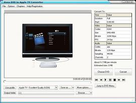 Avex DVD to Apple TV Converter is a one-click solution to convert DVDs to Apple TV movie.