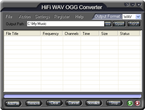 HiFi WAV OGG Converter is an ease-to-use tool that directly converts audio format WAV and OGG from one format to another.