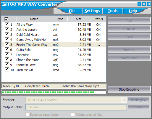 ImTOO MP3 WAV Converter - Convert MP3 to WAV, WAV to MP3 Converter