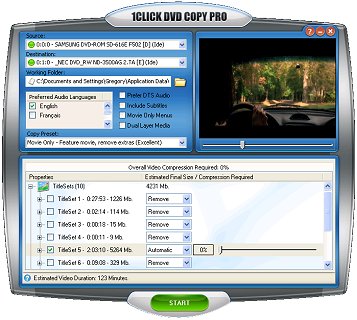 1CLICK DVD COPY - PRO is a fast, easy-to-use, full featured software for copying DVD movies onto DVD discs.