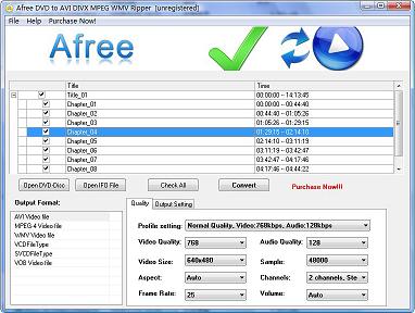 Afree DVD to AVI DIVX MPEG WMV Ripper is powerful, high quality, easy to use DVD converter software which can help you rip your DVD to AVI, MP4, WMV, MPEG