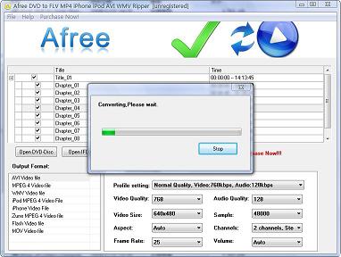 Afree DVD to FLV MP4 iPhone iPod AVI WMV Ripper is an All-in-One DVD ripper tool which helps you rip DVD movie to all popular video formats