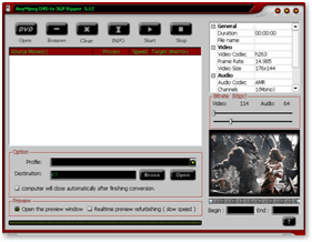AnyMpeg DVD to 3GP Ripper is simple and easy to use. Just a few clicks , you could choose subtitle, audio track , and customize output video and audio quality.