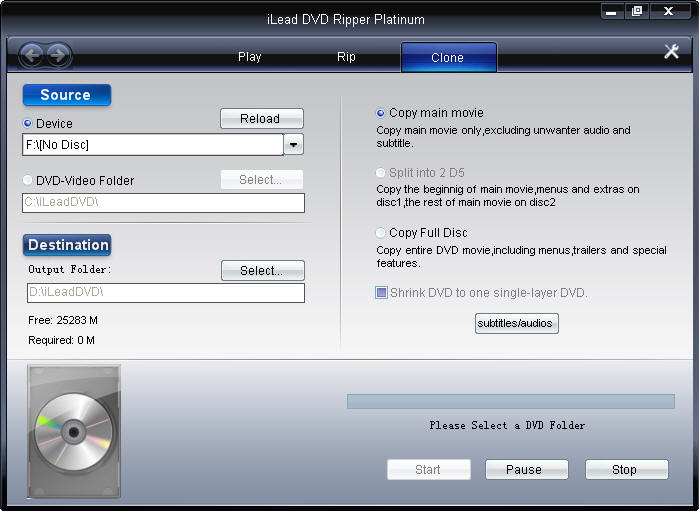 iLead DVD Ripper Platinum, rip DVD to avi, DVD to MP4, copy DVD to hard drive