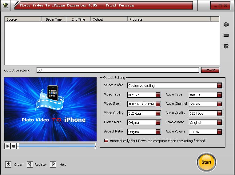 DVD to iPhone Software -- Plato DVD to iPhone Converter, Convert DVD to iPhone MP4 video files.