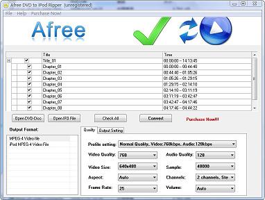 Afree DVD to iPod Ripper is a powerful DVD ripper which helps you rip DVD movie to video format