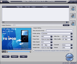 agogo Video to iPod Converter - Convert AVI MPEG WMV MOV RM Video to iPod