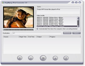 A-WIN AnyMpeg iPod Converter 3.0 is the most powerful Video to iPod converter software.