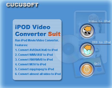 Cucusoft iPod Video Converter Suite is an all-in-one iPod video Conversion software.