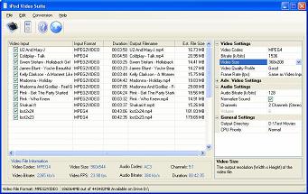 iPod Video Converter - Copy and convert video files to iPod video files. MPEG4, H.264