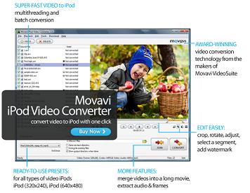 Movavi iPod Video Converter - convert video to iPod, classical, Nano, Touch