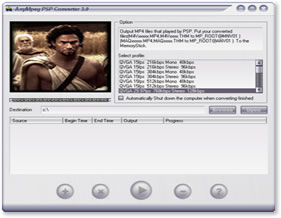A-WIN AnyMpeg PSP Converter 3.0 is the most powerful Video to PSP converter software.
