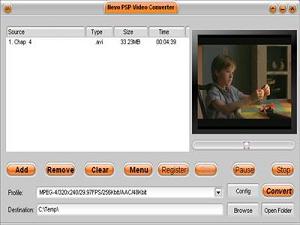 Nevo psp video Converter - convert avi wmv asf to psp