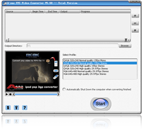 A-one Video to PPC Converter - Convert AVI MPEG WMV MOV RM Video to PPC Converter