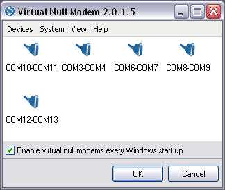 Virtual Null Modem - Two virtual serial ports connected with each other via virtual null modem cable | AGG Software