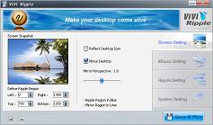 ViVi Ripple is desktop enhancement software; it ripples your desktop wallpaper making water pictures come alive.