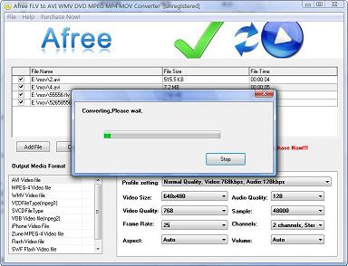 Afree FLV to AVI WMV DVD MPEG MP4 MOV Converter is powerful and easy-to-use FLV converter software which helps you convert FLV file to other popular video formats