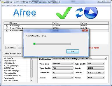 Afree MP4 to AVI FLV MPEG WMV MOV Converter is powerful and easy to use MP4 converter software