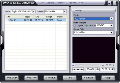 EZTOO DVD TO MPEG Converter - rip dvd and convet dvd to mpeg mpg files.