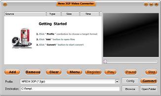Nevo 3GP video Converter - convert avi wmv asf to 3gp